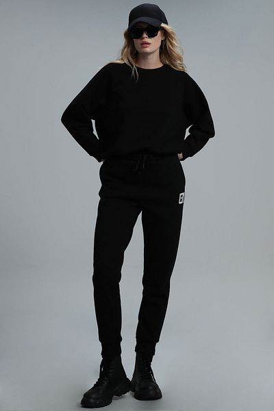 Lufian Uwen Women's Knitted Sweatshirt Black