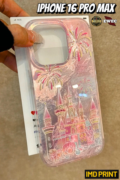EWEC iPhone 16 Pro Max Uyumlu Rüya Kale Dream Castle Hologramlı IMD Premium T...