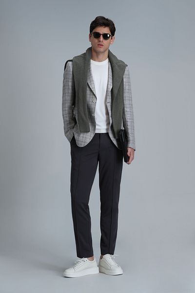 Lufian Ανδρικό παντελόνι Chino Simon Smart Slim Fit Πράσινο