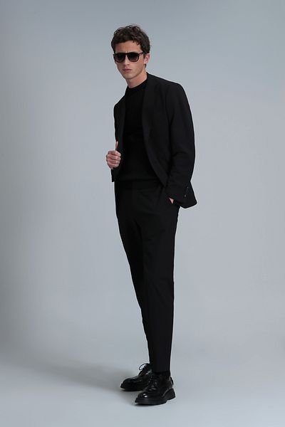 Lufian Hunter Smart Men's Chino Pants Slim Fit Black
