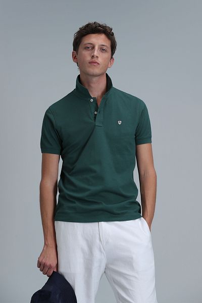 Lufian Laon Smart ανδρικό μπλουζάκι πόλο Slim Fit Duck Green