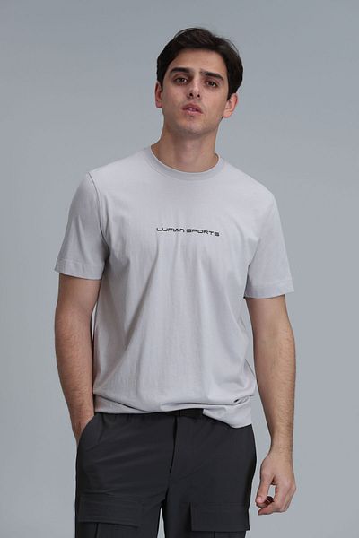 Lufian Tony Graphic Μοντέρνο T-Shirt - Stone
