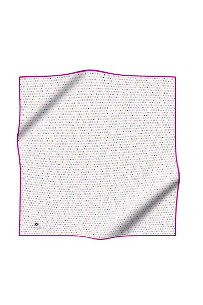 Vissona Twill Silk Lint Motif με μοτίβο κρέμα-φούξια 90x90 σχήμα