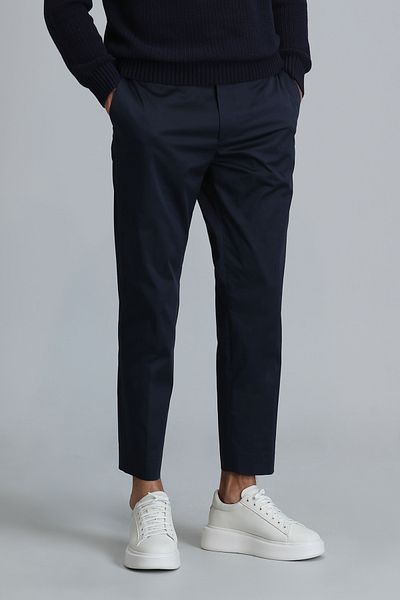Lufian Ανδρικό παντελόνι Chino Navy Blue Slim Fit - Plus Smart