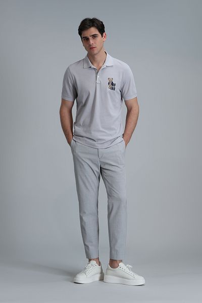 Lufian Crystal Smart Men's Polo T-shirt Gray