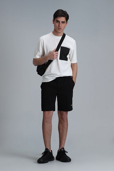 Lufian Men's Black Shorts - Elastic Waist, Model111050027
