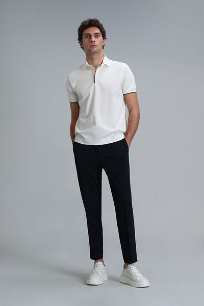 Lufian Tricou polo pentru bărbați - Alb catifelat, Smart Warm