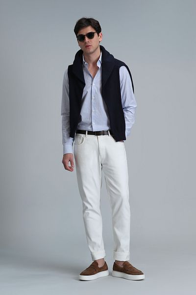 Lufian Varda Ανδρικό - Μπλε πουκάμισο Comfort Slim Fit
