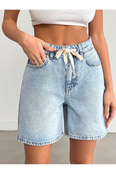 REDZARRAM short Beyaz Kordonlu Açık Mavi