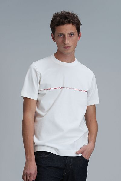 Lufian Carlos Modern Graphic T- Shirt Off White