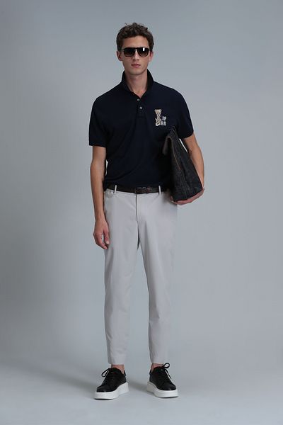 Lufian Men's Polo T-Shirt - Crystal Smart, Navy