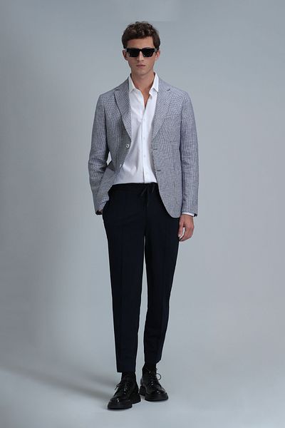 Lufian Ανδρικό σακάκι Pure Sports Slim Fit Λαμπερό Μπλε