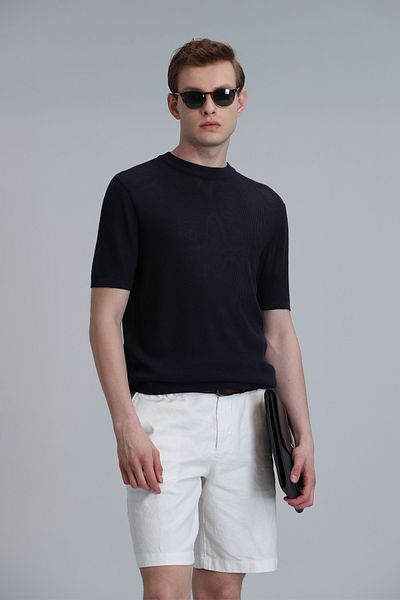 Lufian Ανδρικό πουλόβερ Alen Navy Blue