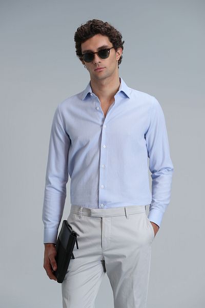 Lufian Ανδρικό πουκάμισο Μαδρίτης - Σκούρο Μπλε Comfort Fit Basic