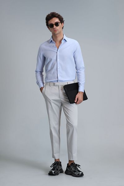 Lufian Ανδρικό παντελόνι Chino Slim Fit - Plus Smart Stone