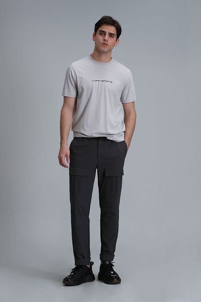 Lufian Tony Graphic Μοντέρνο T-Shirt - Stone