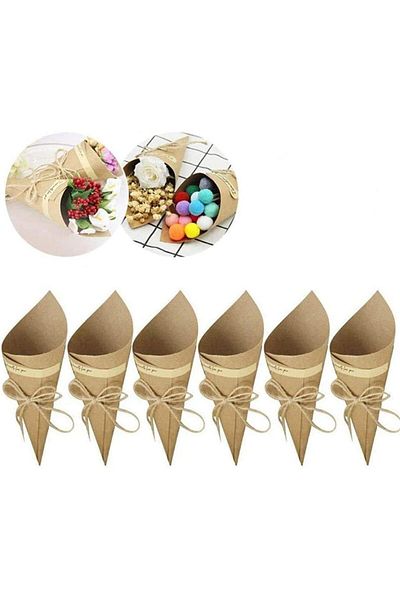 HDF PAZARLAMA 50 Pcs Kraft Paper 15*15 Cone Paper Ip