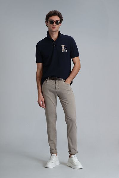 Lufian Ανδρικό παντελόνι Helt Sports 5 Pocket Slim Fit Camel Hair