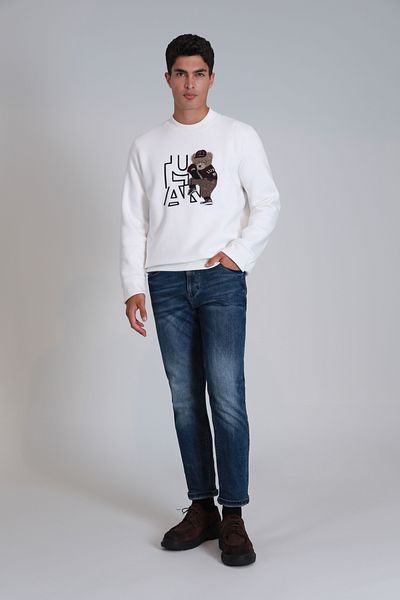 Lufian Мъжки суитшърт Pitcher, цвят Off White