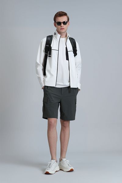Lufian Πράσινο ανδρικό σορτς Chino Slim Fit Tech Sports