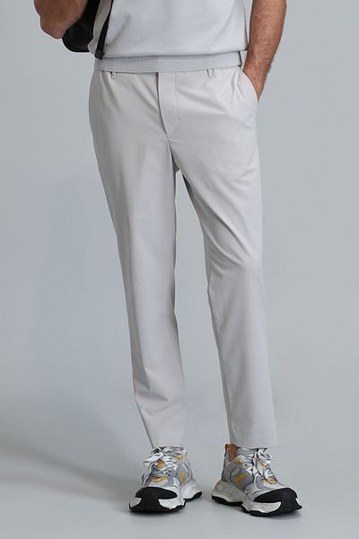 Lufian Glen Smart Men's Slim Fit Chino Pants - Stone