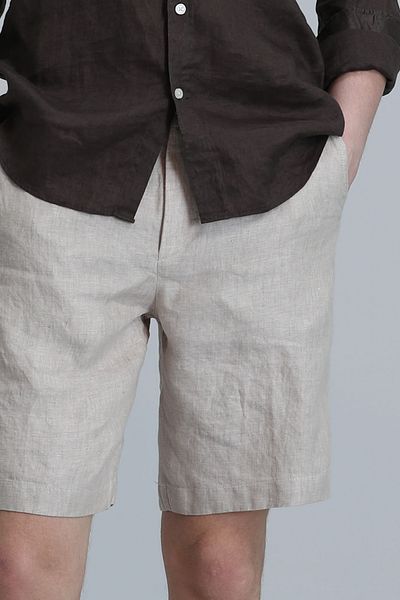 Lufian Ανδρικό σορτς Chino σε μπεζ Slim Fit Peler Sports