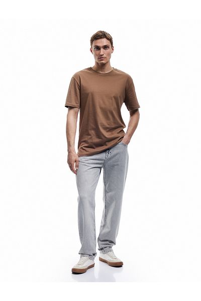 Koton Regular Waist Cotton Vintage Straight Fit Jean Trousers