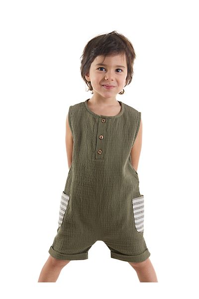Denokids Grüner Musselin-Overall für Babys (J)