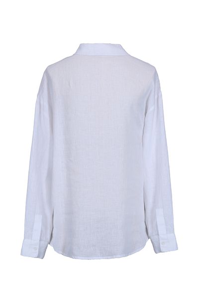 Lufian White Linen Women's Shirt - Barri