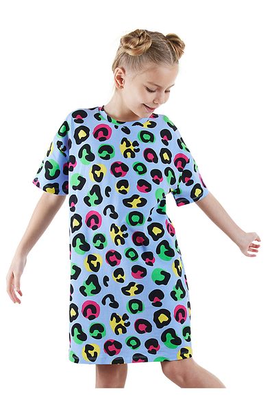 Denokids Rochie oversize pentru fetiță leopard