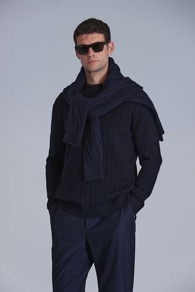 Lufian Rıght Men's Sweater Navy Blue