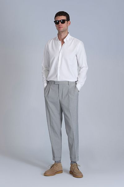 Lufian Cămașă de bază albă Slim Fit Barka pentru bărbați