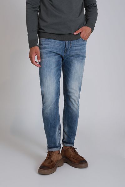 Lufian Pantaloni slim pentru bărbați, albaștri Axel Smart Jean