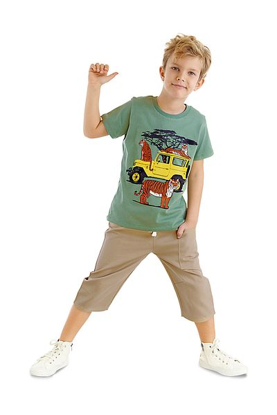 MSHB&G Boy's Safari Summer póló és Gabardine Shorts szett