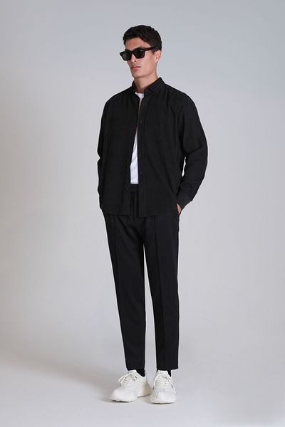 Lufian Ανδρικό πουκάμισο Basic Slim Fit - Anthracite