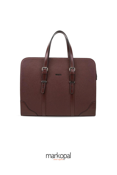 MORCA Claret Red Women's Laptop Bag - Waterproof Polyurethane Leather, 14"-15.6" Compartment