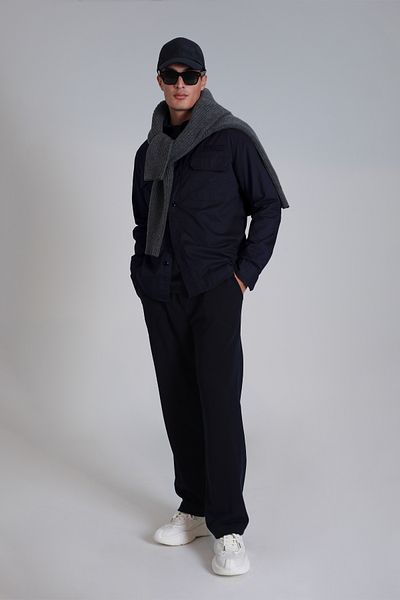 Lufian Ανδρικό πουκάμισο Lara Basic Slim Fit Navy Blue