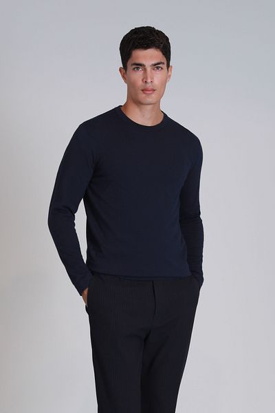 Lufian Ανδρικό πουλόβερ Navy Blue Stone