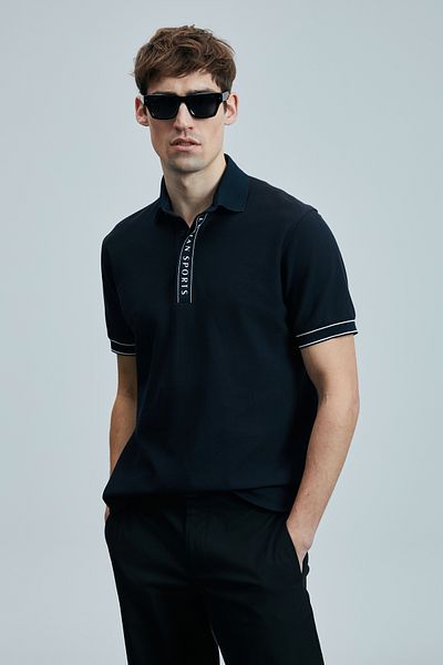 Lufian Ανδρικό μπλουζάκι πόλο Lord Smart Navy Blue