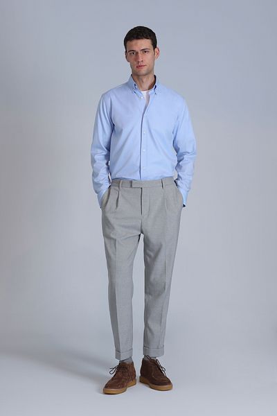 Lufian Cămașă de bază albastră slim fit pentru bărbați Jakob