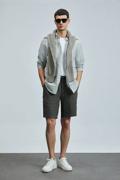Lufian Peler Sports Men's Chino Shorts Slim Fit Khaki