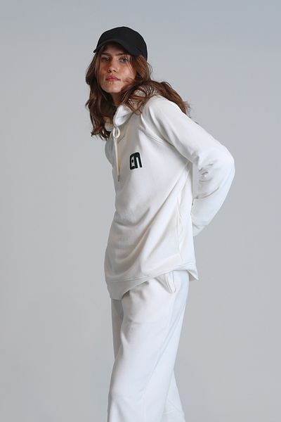 Lufian Sabrina Ecru Women's Knitted Sweatshirt