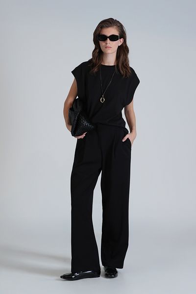 Lufian Tricou Valery negru cu croiala normală pentru femei