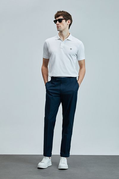 Lufian Tricou polo Laon Smart White pentru bărbați