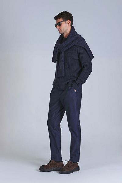 Lufian Slim Fit Navy Blue Chino Pants Pier Sports for Men