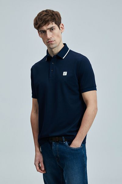 Lufian Echo Smart ανδρικό μπλουζάκι πόλο Navy Blue