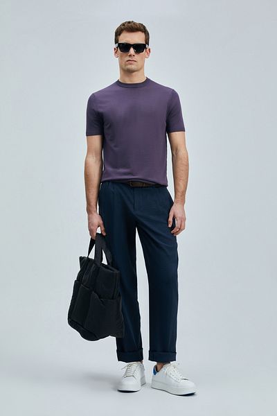 Lufian Men's Modal Blend Sweater Plum