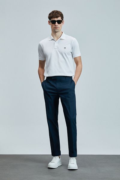 Lufian Tricou polo Laon Smart White pentru bărbați