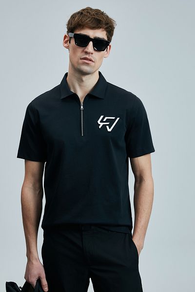 Lufian Έξυπνο ανδρικό μπλουζάκι Polo μαύρο