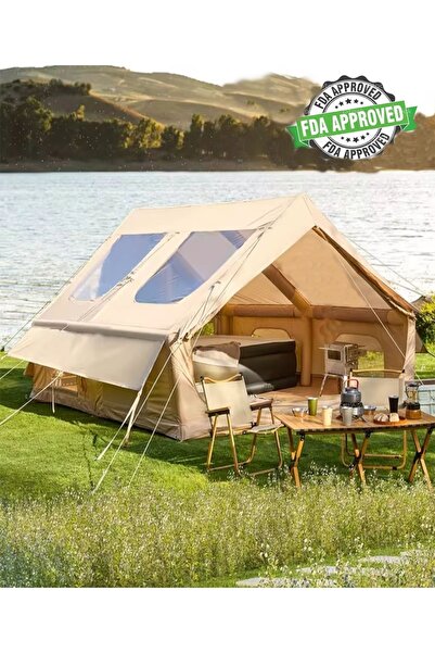 Havana 12 Kişilik ŞİŞME Plaj Kamp Tatil Çadırı Oxford Kumaşlı Pompalı Büyük Çadır